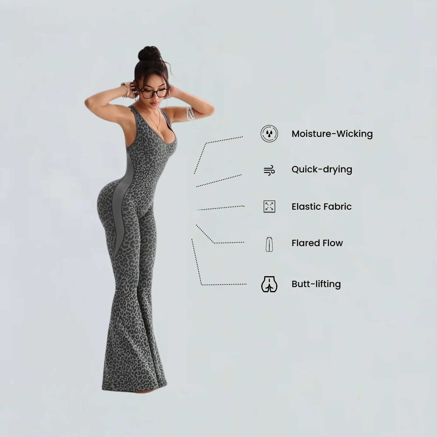 Jaguar Flared Workout Jumpsuit